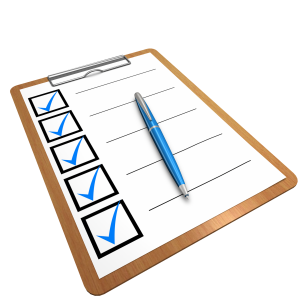 A checklist with completed tasks 