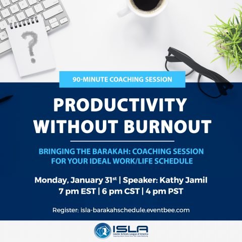 keyboard on desk- productivity resource booklet cover