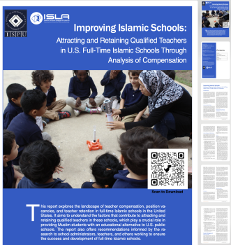 Report cover that has Image of teacher with children doing an experiment
